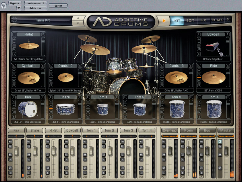 Addictive Drums borrows some visual tricks from its rivals.